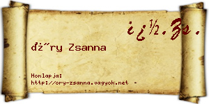 Őry Zsanna névjegykártya